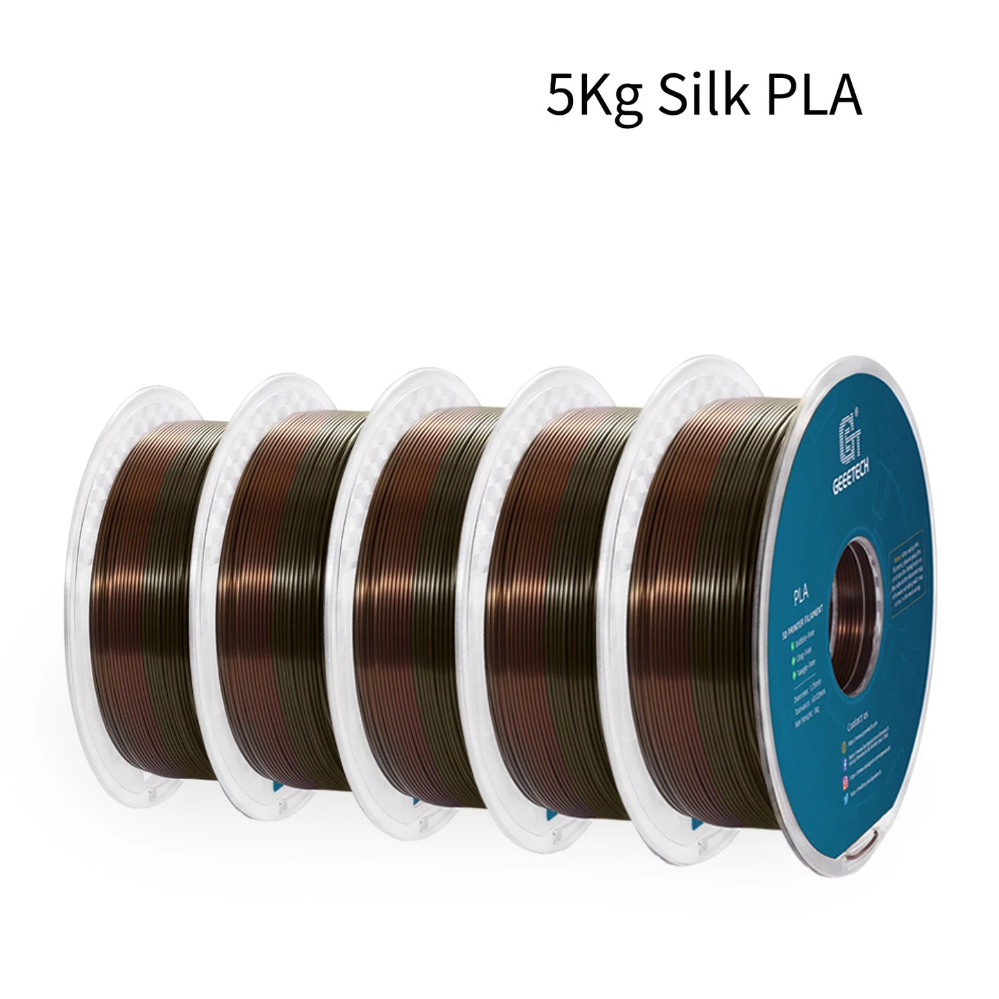 GEEETECH 5Kg 3D SILK PLA Filament 1.75mm SILK PLA Filament Smooth Silky Shiny Surface 3D Filament Fit For FDM Printers