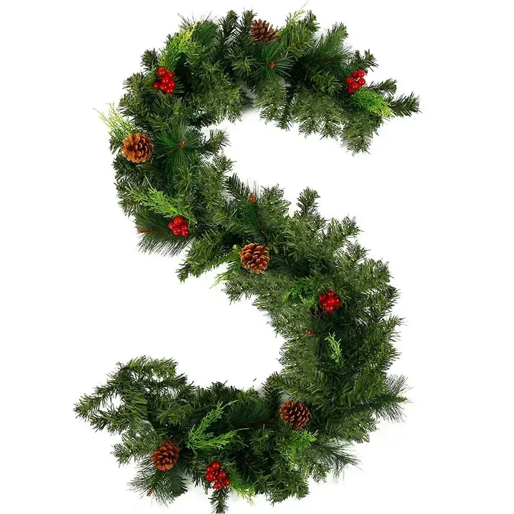 Christmas Garland with Pinecones and Berries - Pre-Lit Avaible - 6 Ft/ 9FT