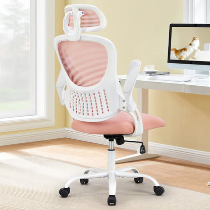 Ergonomic Mesh Office Chair with Adjustable Headrest & Flip-Up Arms