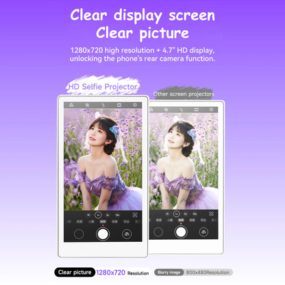 Vlog Selfie Monitor Screen Compatible with Phone, Magnetic Wireless Rear Camera Phone Monitor with 164FT Range, Live Streaming (White)