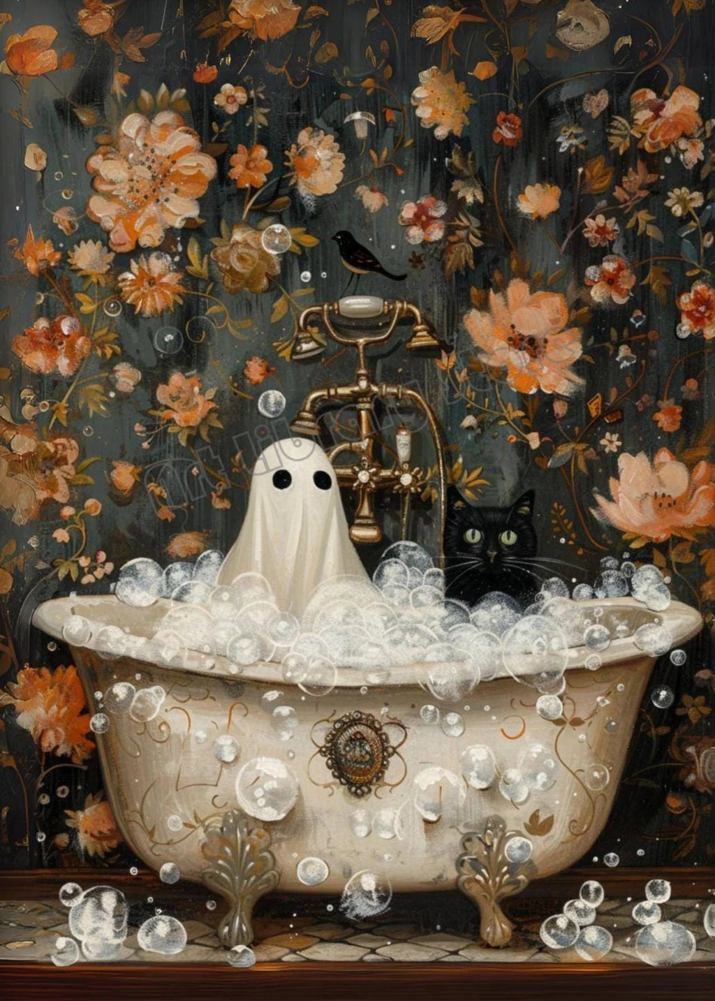 Spooky Nights™ DIY Halloween Diamond Painting Kit – Ghost & Black Cat Collection