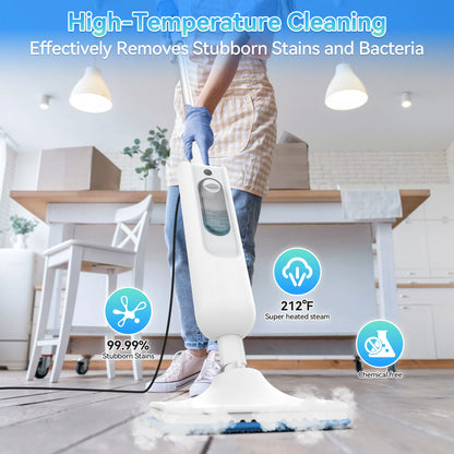 INSE Powerful Steam Mop High Temperature 6 in 1 Scrubbing Steam Cleaner Detachable Floor Steam Mop for Hard Floor Carpet Kitchen