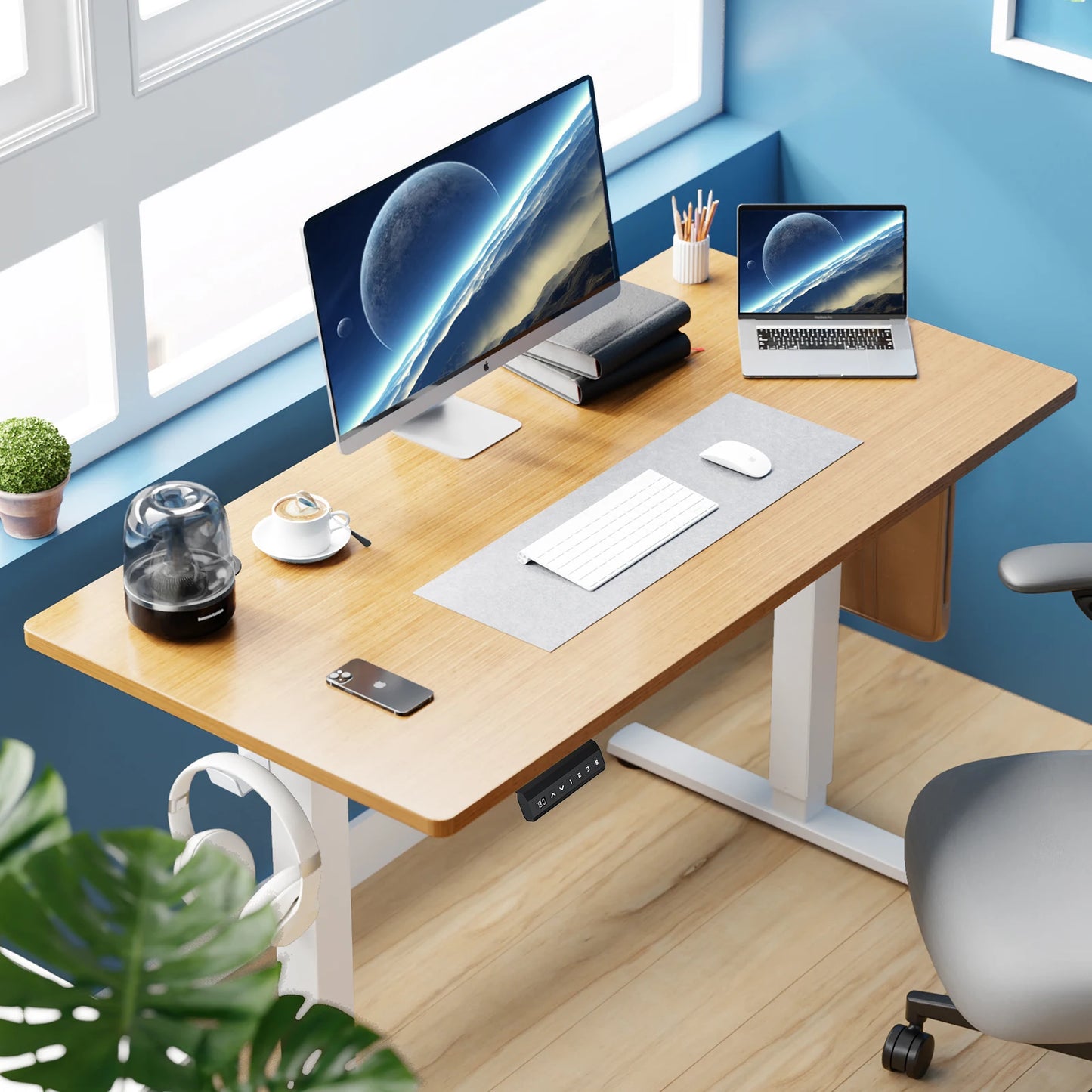 Electric Height Adjustable Standing Desk with Memory Presets (40" x 24")