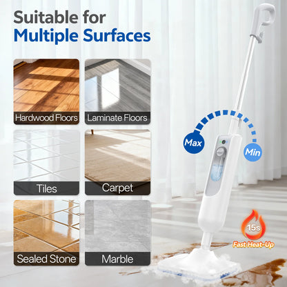 INSE Powerful Steam Mop High Temperature 6 in 1 Scrubbing Steam Cleaner Detachable Floor Steam Mop for Hard Floor Carpet Kitchen