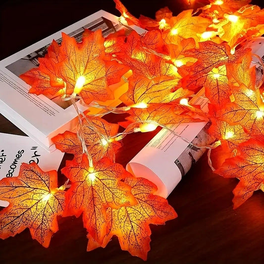 LED Maple Leaf Garland String Lights