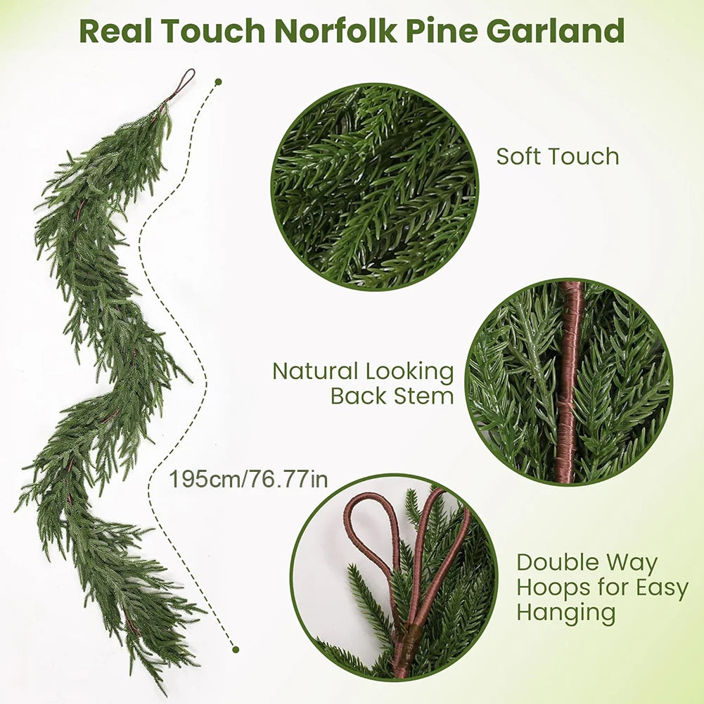 Norfolk Pine Garland for Christmas, Holiday Season