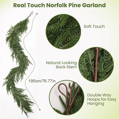 Norfolk Pine Garland for Christmas, Holiday Season