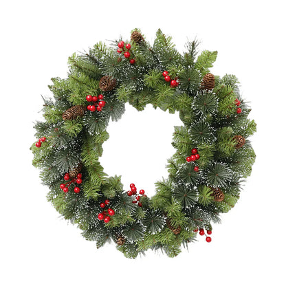 Pre-Lit Red Berry Christmas Wreath for Christmas and Holiday Décor