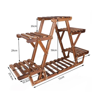 6-Tier Corner Wooden Plant Stand for Indoor & Outdoor Plants