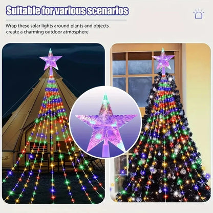Outdoor Solar Powered Christmas Tree Lights