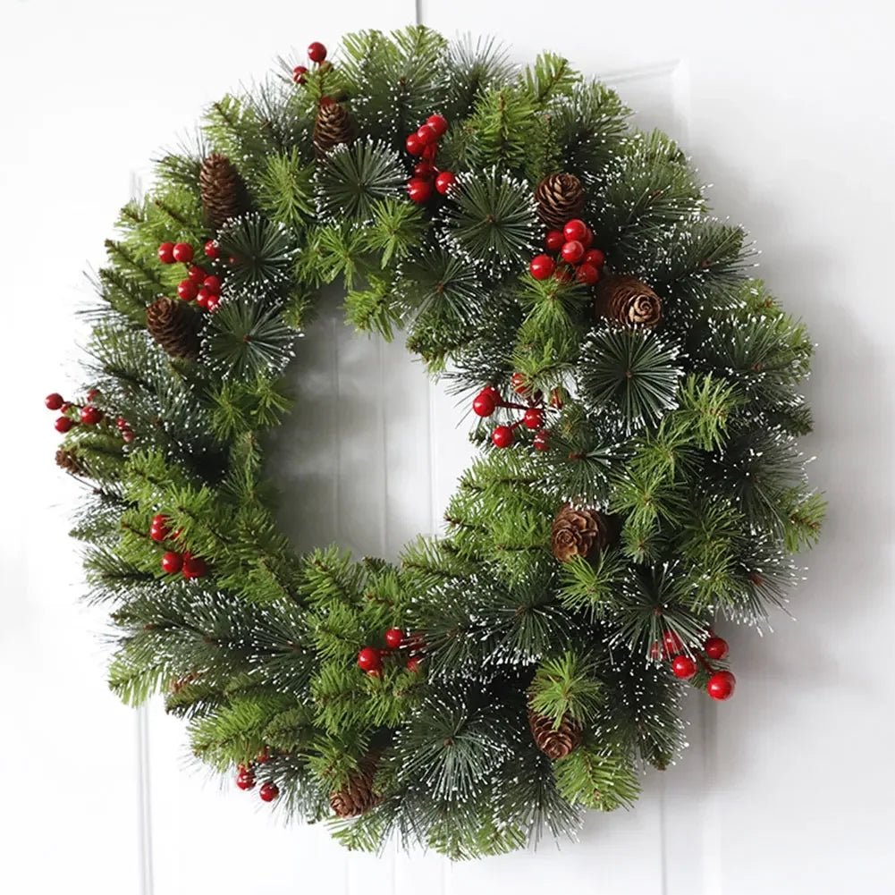 Christmas and Holiday Wreaths - Cedar, Pinecone, Berry, Snowy, Poinsettia