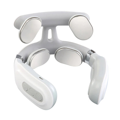 4 Heads Electric Back Massager USB Rechargeable Vibration Massage Tool for Back Waist Muscle Relief Portable Massage Instrument for Home Office Daily Relaxation