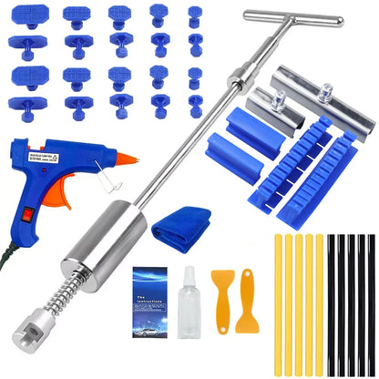 Car Dent Puller Kit for Dent Removal, Paintless Dent Removal Kit Slide Hammer T-Bar, Dent Remover Tool for Car Door Ding Repair