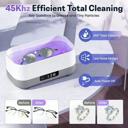 Makeup Brush Cleaning Case, Jewelry Automatic 360 ° Deep Cleaning Tool, Ultra Portable, USB Charging, High-Frequency Vibration