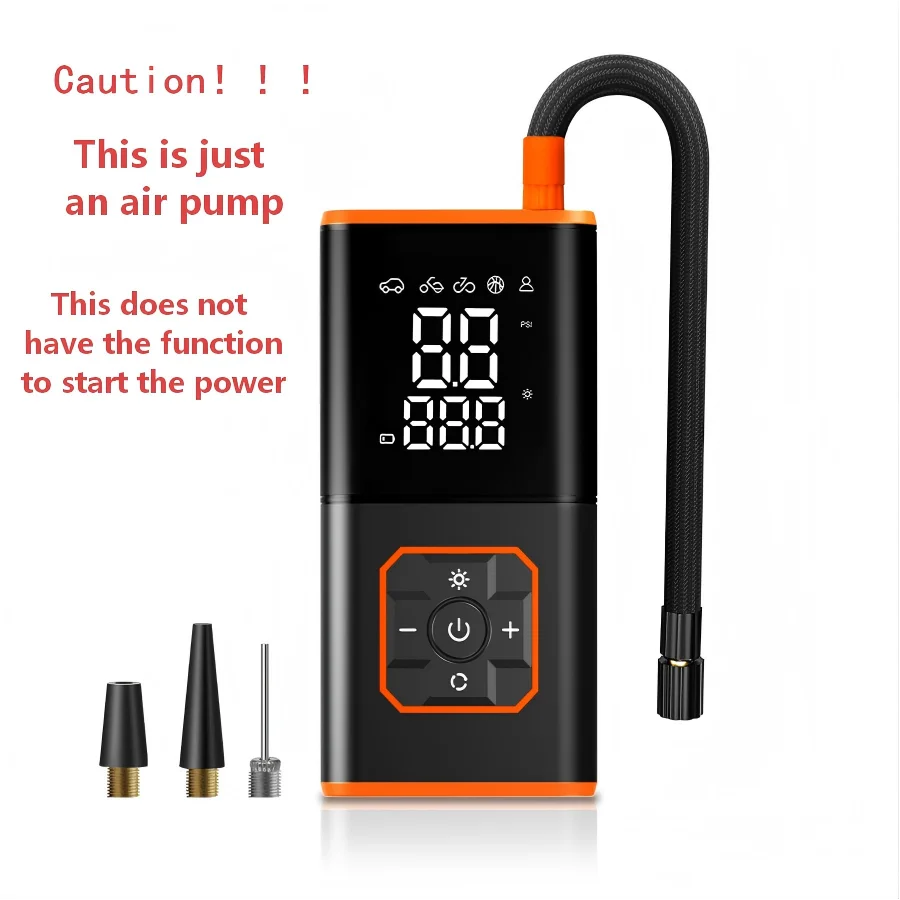 Digital Display Portable Tire Inzzator, USB Rechargeable Air Compressor for Car Bike Motorcycle Tires, Balls, Inflatable Toys