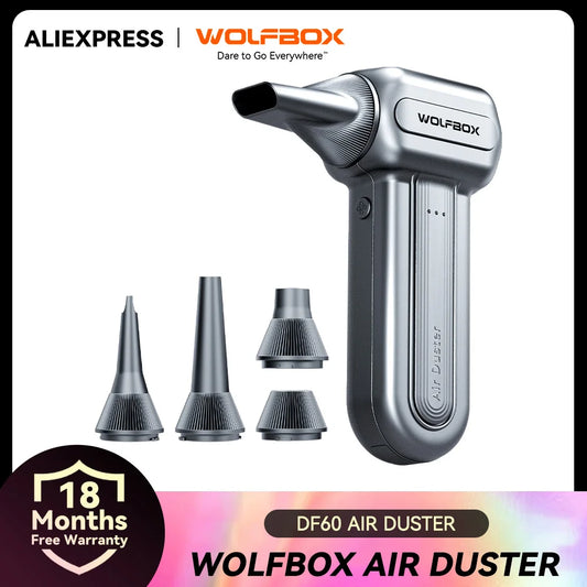 Wolfbox Air Duster Pro – 110,000RPM Cordless Electric Air Duster | 3-Speed Rechargeable Blower for PC, Keyboard, Car, Camera & Home Cleaning