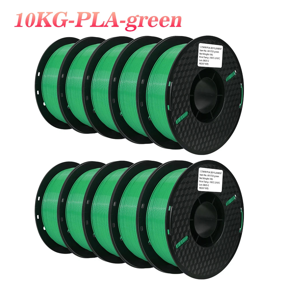 10KG/22LBS Multicolor PLA Filament 1KG/Roll 1.75mm For 3D Printer Material for 3D Printing 3D Printer Filament Free Shipping
