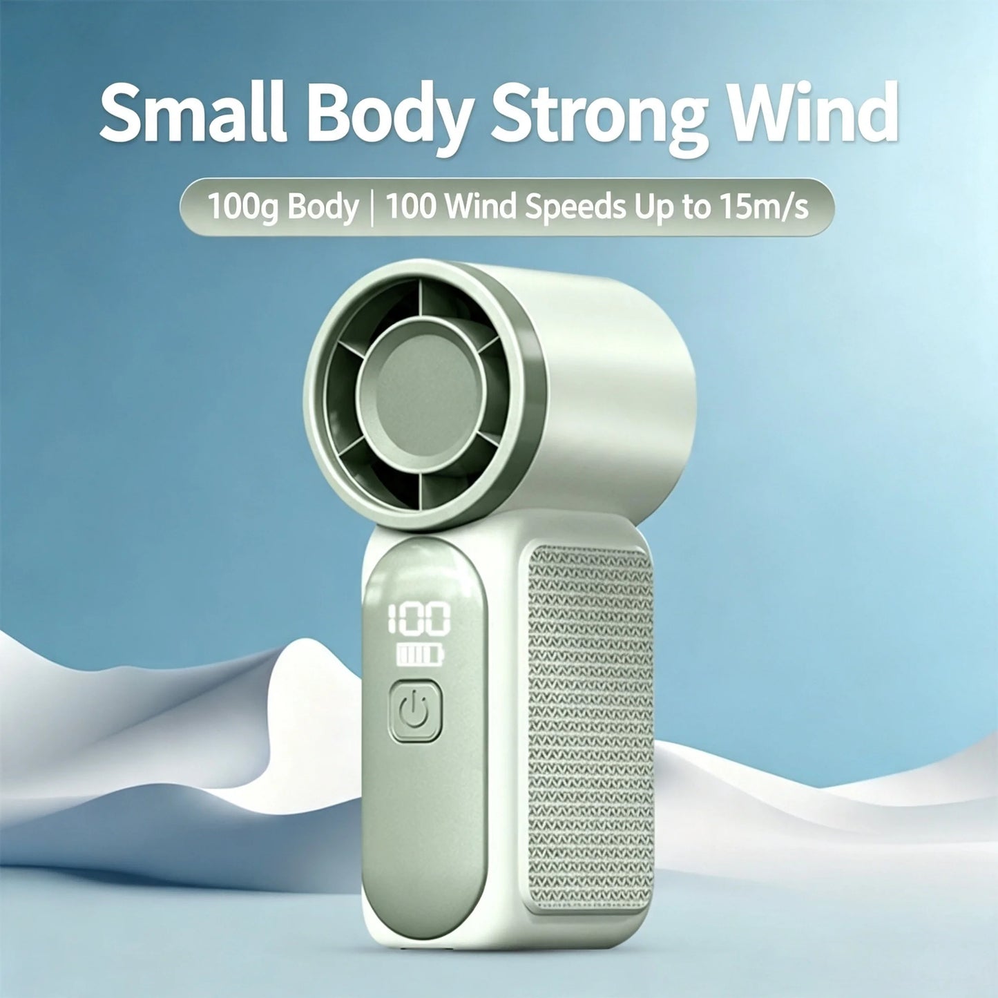2026 New 100-Speed Mini Handheld Fan, High-Speed Turbo Blower, USB Rechargeable, Long-Lasting Portable Outdoor Cooling Fan