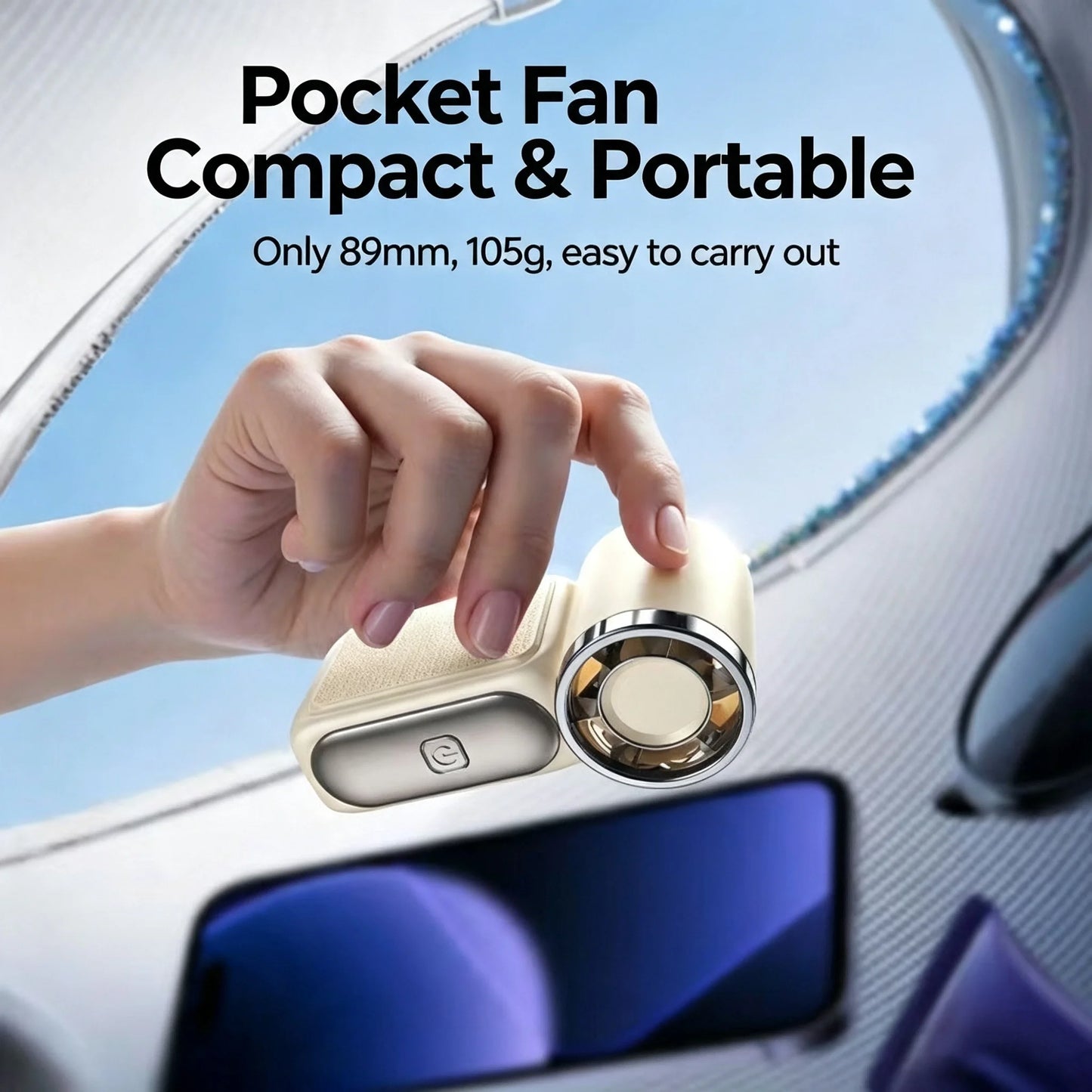 2026 New 100-Speed Mini Handheld Fan, High-Speed Turbo Blower, USB Rechargeable, Long-Lasting Portable Outdoor Cooling Fan