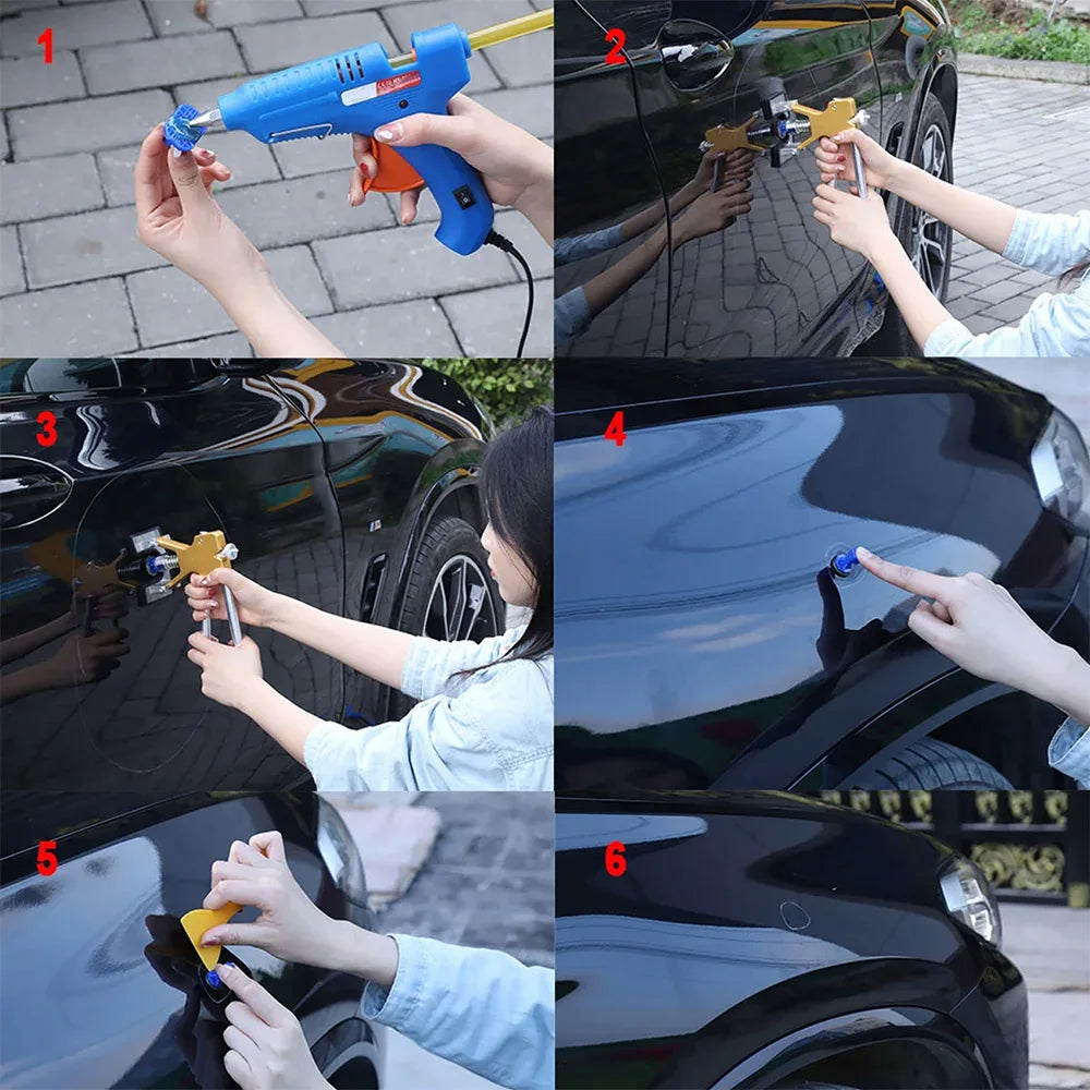 Car Dent Puller Kit for Dent Removal, Paintless Dent Removal Kit Slide Hammer T-Bar, Dent Remover Tool for Car Door Ding Repair