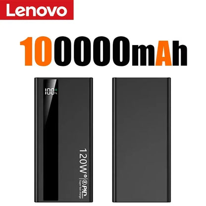 Lenovo 500000mAh 120W Portable Power Bank Large Capacity Super Fast Charge External Battery For Xiaomi Iphone 2026New