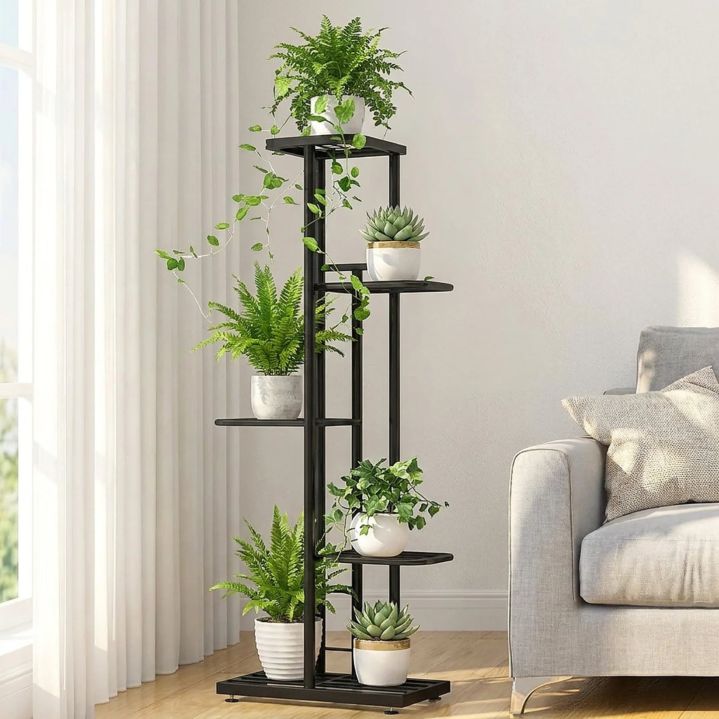 5-Tier Metal Plant Stand for Indoor & Outdoor Plants