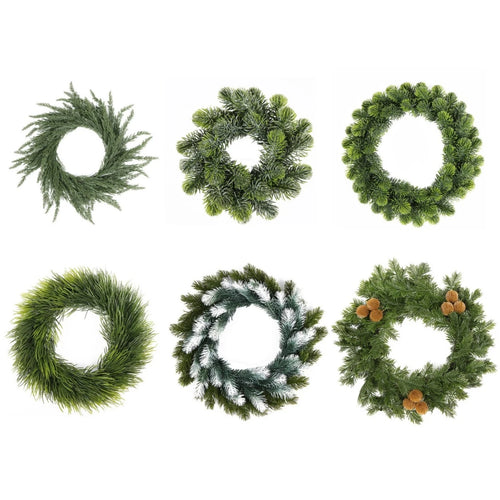 Classic Snowy Pine & Cedar Christmas Wreath – Front Door Holiday Décor