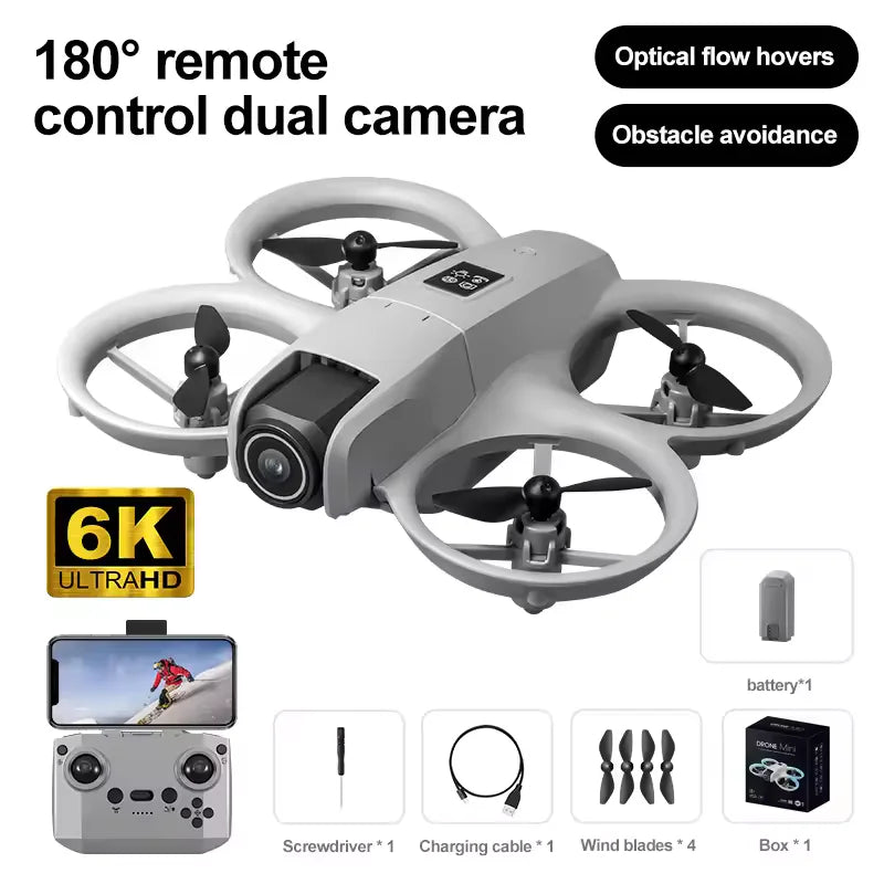NEW 2026 Mini Foldable Drone With Lights 4K Aerial Photography Cameras Optical Flow Positioning Quadcopter Helicopter Dron Toys