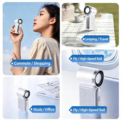 2026 New 100-Speed Mini Handheld Fan, High-Speed Turbo Blower, USB Rechargeable, Long-Lasting Portable Outdoor Cooling Fan