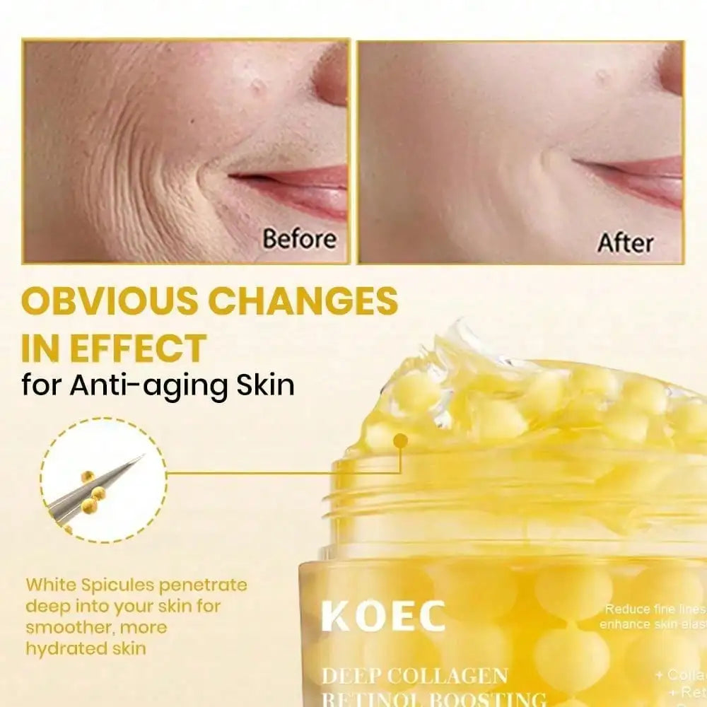 Deep Collagen Retinol Capsule Cream, Fade Dry Lines & Fine Lines, Improve Skin Sagging, Refine Pores & Skin Texture, Boost Skin Elasticity, Enriched With Collagen, Retinol & White Spicules, 1.69 Fl.Oz
