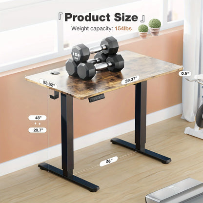 Electric Height Adjustable Standing Desk with Memory Presets (40" x 24")