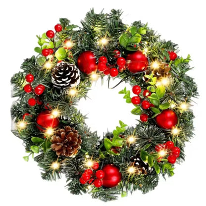Pre-Lit LED Christmas Wreath for Christmas and Holiday Décor - 20-60 cm