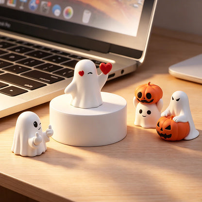 Tiny Boo Crew™ – Mini Ghost & Pumpkin Halloween Figurines