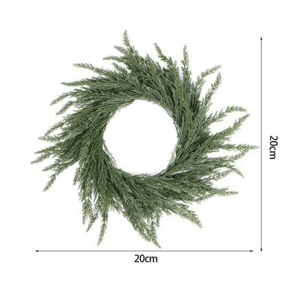 Faux Pine Cedar Christmas Wreaths For Front Door Holiday Décor - Classic, Snowy, Round, Pine, Cedar