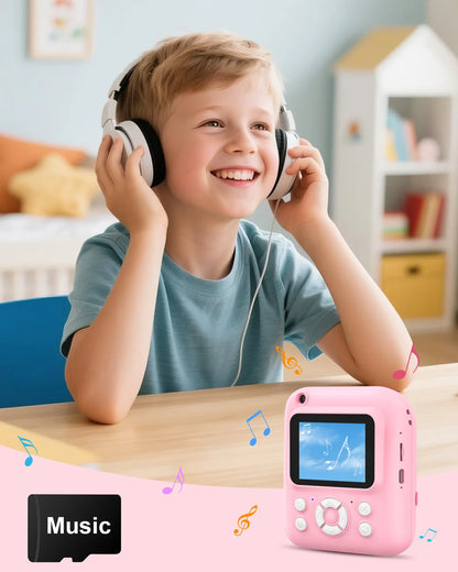 Kids Camera Instant Print,Instant Camera for Kids,2.5K UHD Digital Camera with 2.6" LCD, Dual Camera,16X Zoom, Games, 32G SD Card,Birthday Gifts for 3-10 Year Old Girls Boys